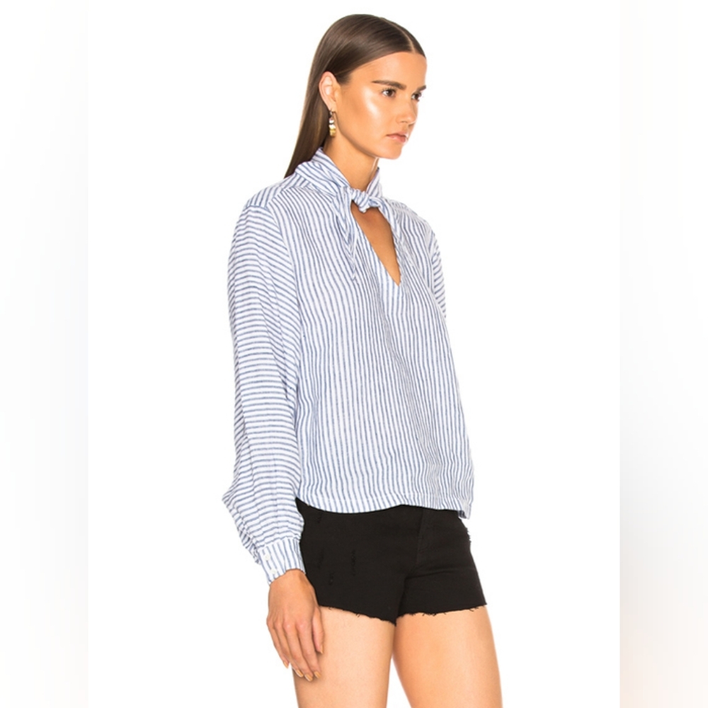 Frame Striped Linen Top